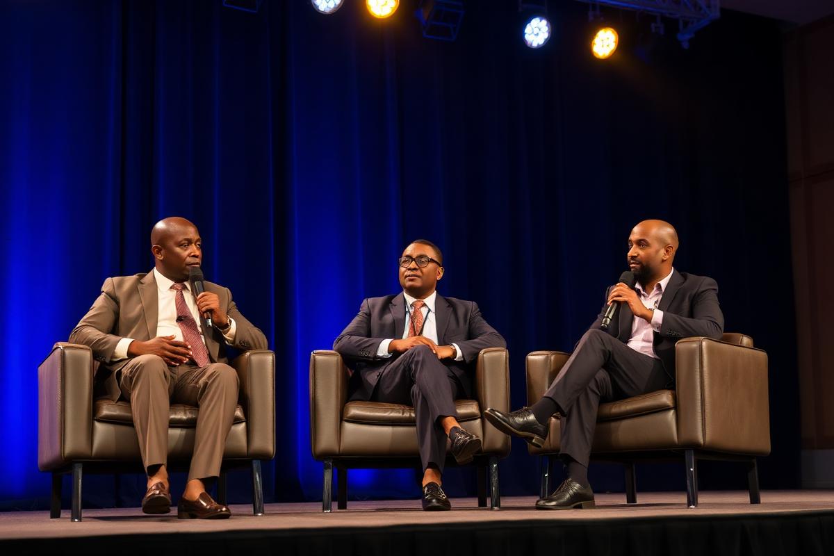 Painel de debate num fórum empresarial do LIDE
